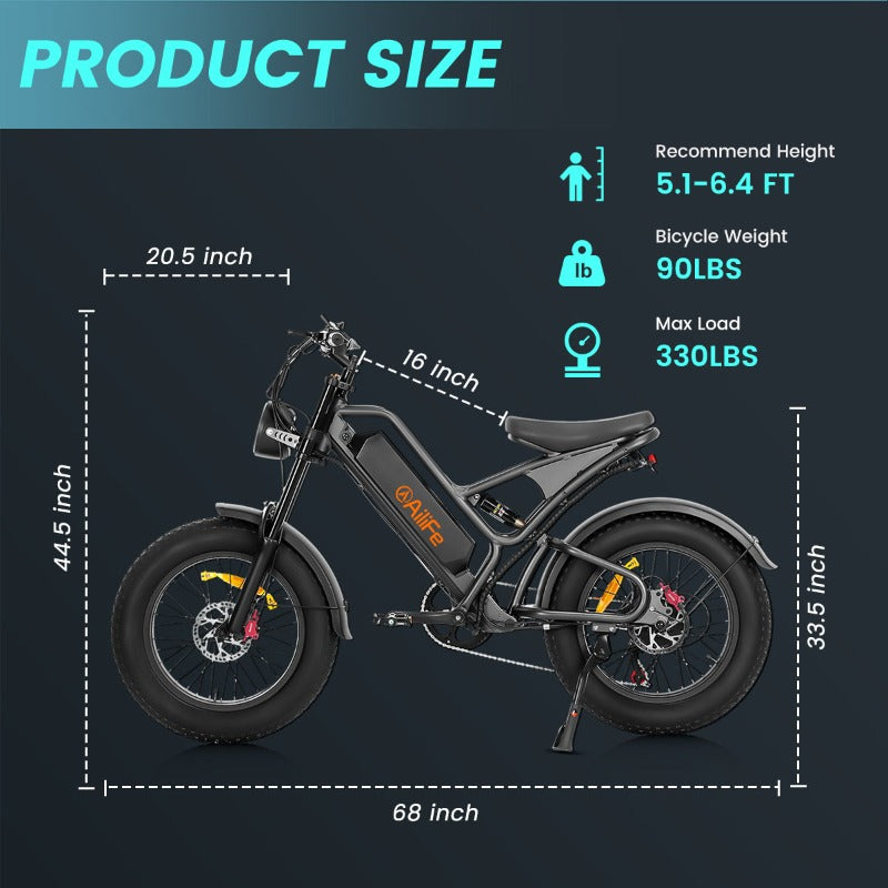 Urban Drift Ailife X20B Off-road electric bike (dimensions)